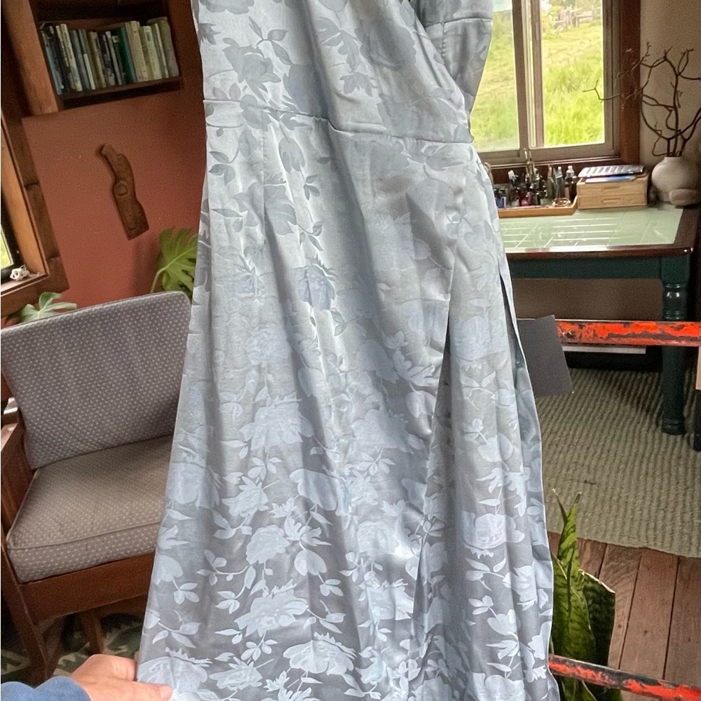 Silk blue wrap dress Lulus - Picture 3 of 4